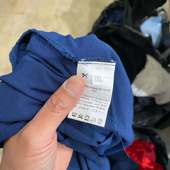 New Women 3XL blue maxi dress featuring ruffled flutter sleeves,tiered skirt - Picture 7 of 7